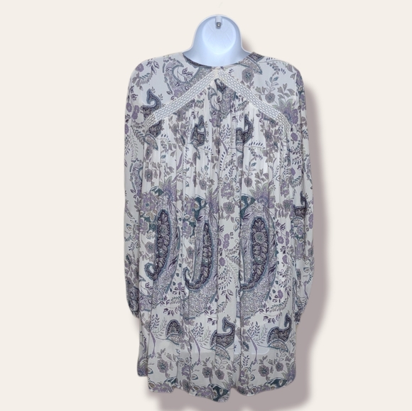 Free People Rain or Shine Boho Purple Paisley Dress - Picture 6 of 8